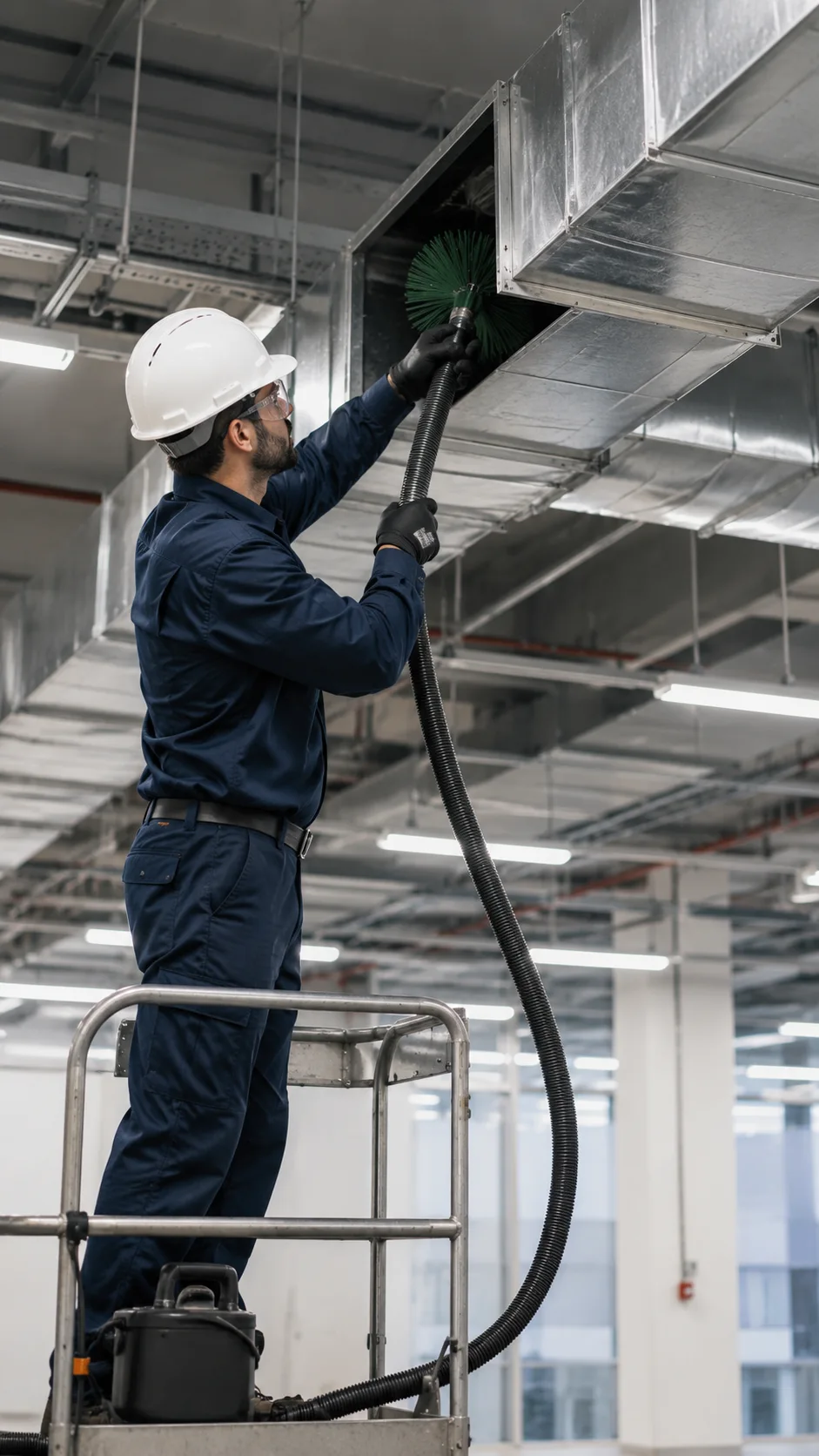 Metrospec commercial air duct and ventilation cleaning technician in Montreal