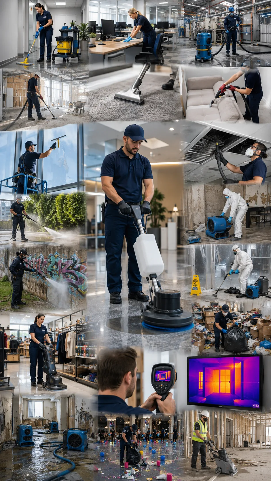 Metrospec crew performing specialized sector cleaning