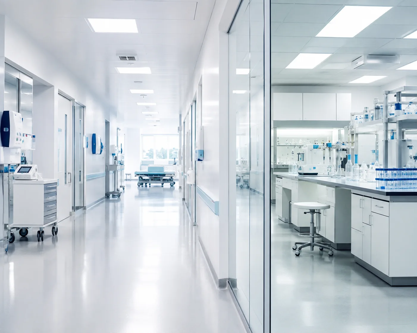 Metrospec HAZMAT-trained cleaning technician in a hospital or laboratory setting in Montreal